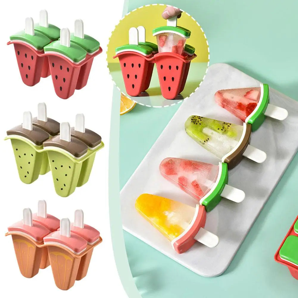 6-Grid Watermelon Silicone Popsicle Mold Tray with Sticks Popsicle Mold Axl