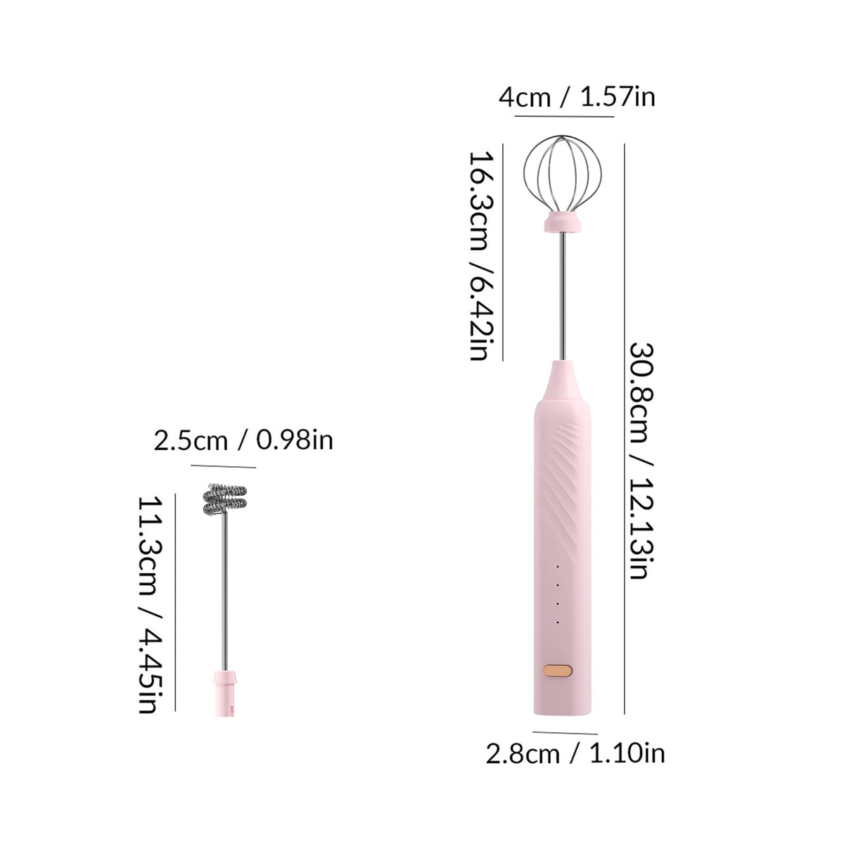ONEKA Mini Rechargeable Milk Frother Wand | Coffee Latte Mixer Handheld Milk Frother Axl Pink