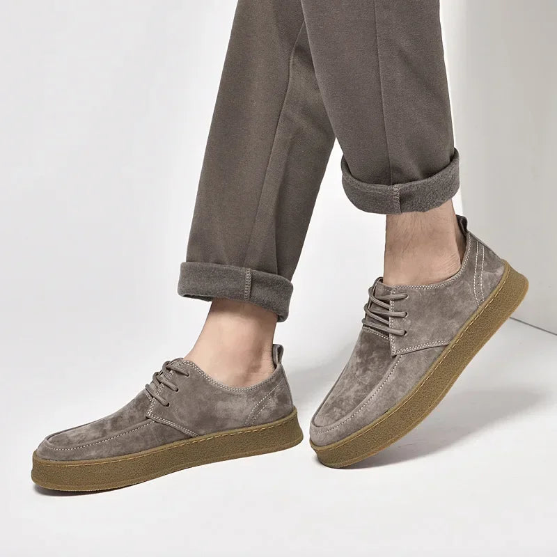 YBQJOO Men's Vintage Cow Suede High Top Lace-Up Casual Shoes Men's Casual Shoes Axl