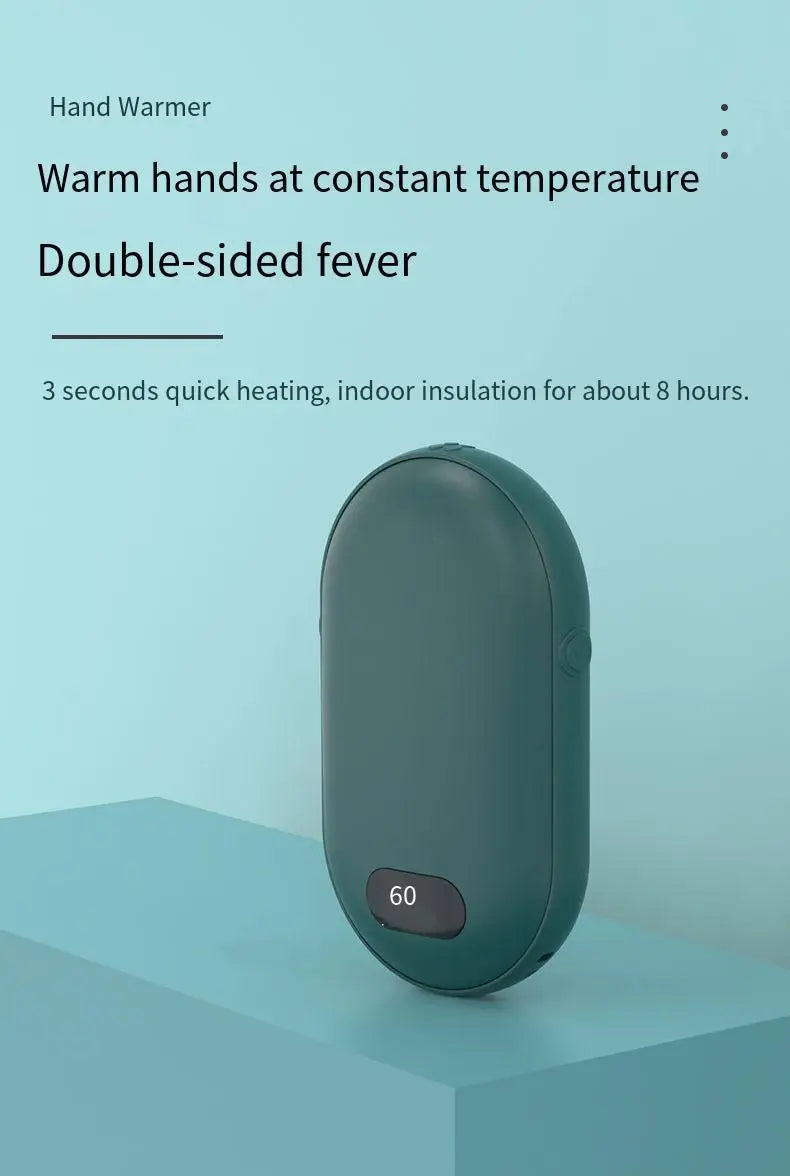 2-in-1 Hand Warmer Power Bank – USB Rechargeable Pocket Heater Hand Warmer Power Bank Axl