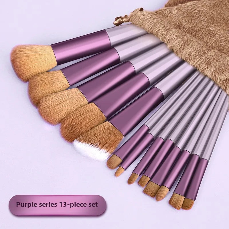 Professional Makeup Brush Set – Contour, Highlight & Eye Shadow Makeup Brush Set Axl Purple yellow 13 pie