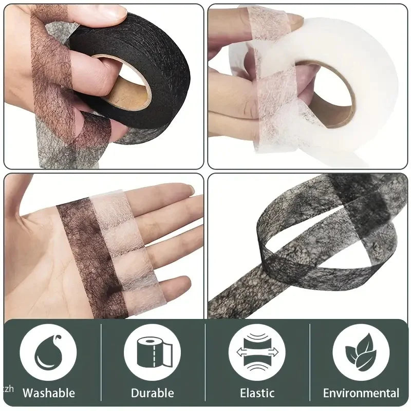 Iron-On Hem Tape 2 Rolls – Black & White Fusible Fabric Bond Fusible Hem Tape Axl