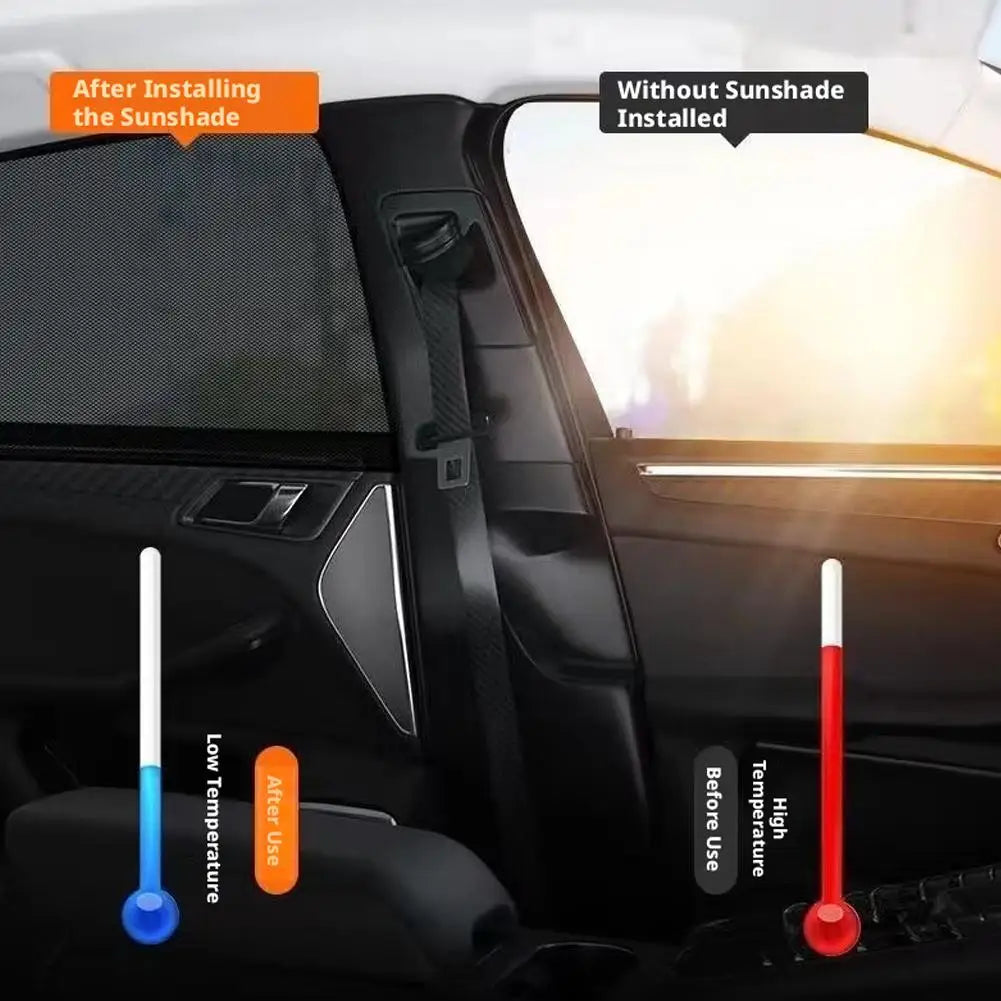 2-Pack Car Window Mesh Sunshade – UV & Insect Screen Net Car Window Sunshade Axl