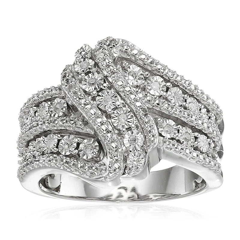 Huitan Knot Wedding Ring – Cubic Zirconia for Women Fashion Ring Axl