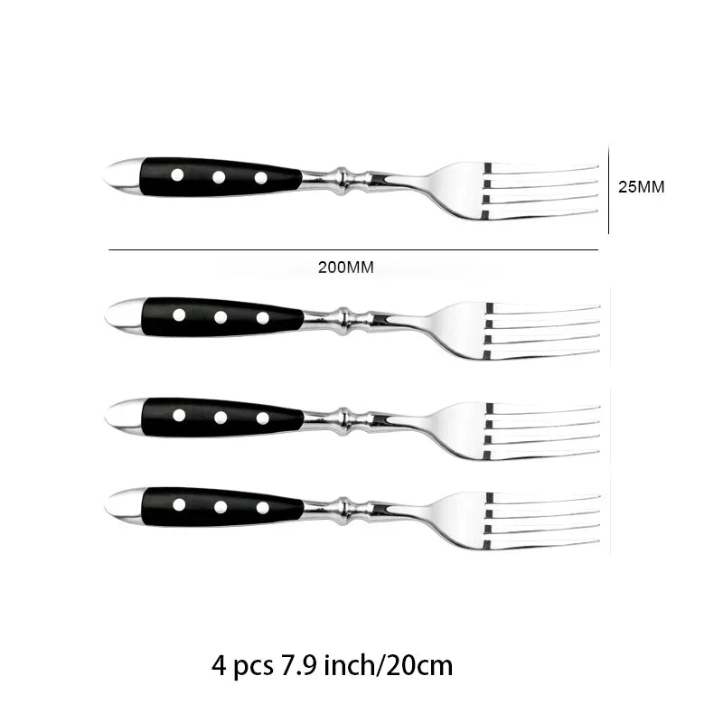 Western Stainless Steel Cutlery Set – Knives, Forks & Spoons Flatware Cutlery Set Axl 4 Pc table fork