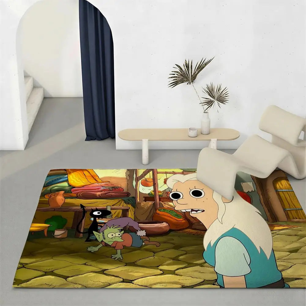 Cartoon Flannel Floor Mat – Non-Slip Soft Plush Indoor Rug Indoor Floor Rug Axl White2 60x90cm