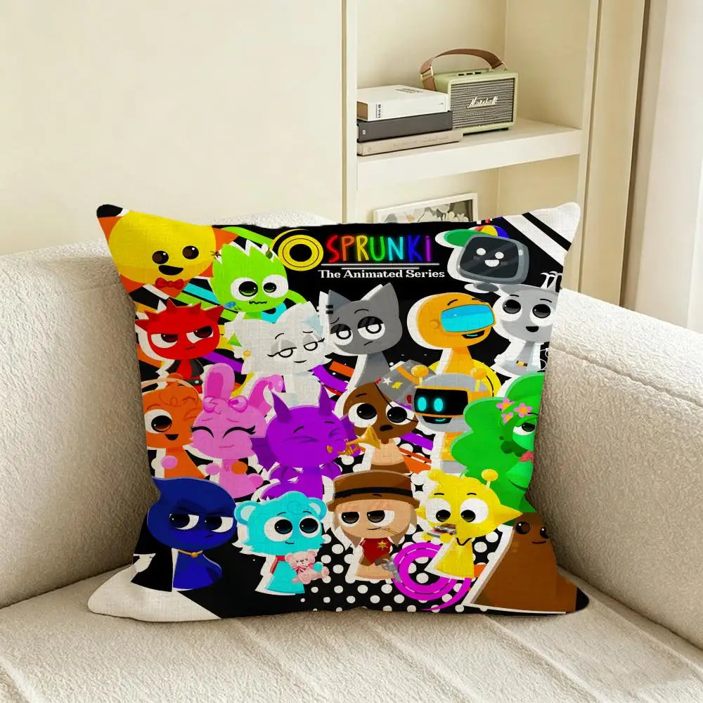 Sprunki Incredibox Linen Cushion Cover | Sofa & Bedroom Décor Decorative Cushion Cover Axl White4 40X40cm