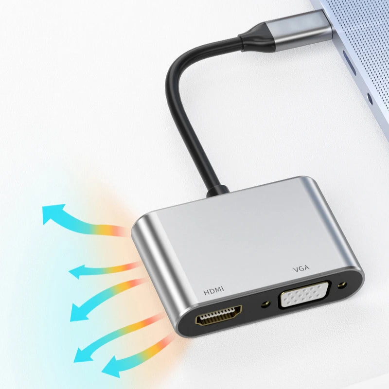 USB-C to HDMI & VGA Multiport Adapter | 4K, PD, USB 3.0 USB-C Multiport Adapter Axl