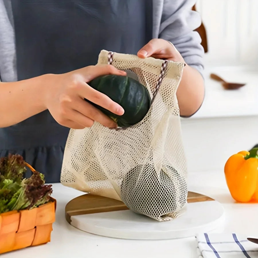 Hanging Mesh Storage Bag – Fabric Basket for Fruit & Veg Hanging Storage Basket Axl