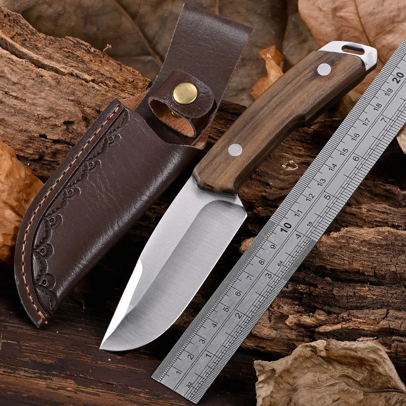 Stainless Steel Fruit Knife with Sandalwood Handle & Cover Kitchen Fruit Knife Axl