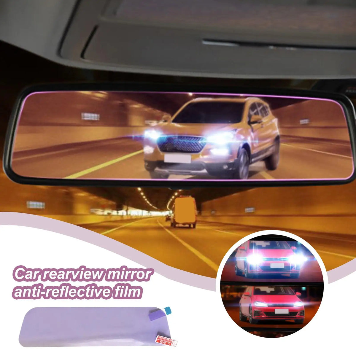 Car Rearview Mirror Anti-Glare Anti-Fog PET Film + Tool Mirror Protective Film Axl