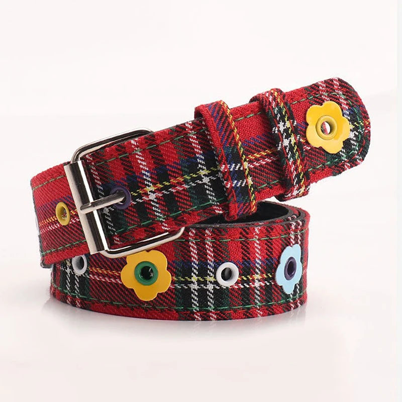 Women's Y2K Plaid Denim Belt – Dopamine Fashion Accessory Fashion Belt Axl