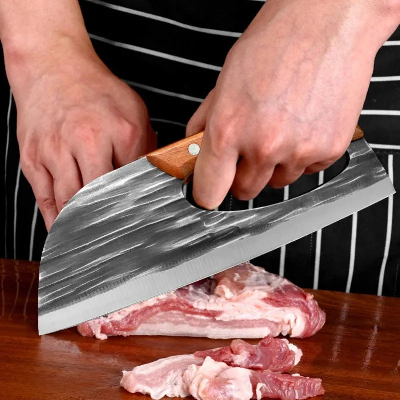 InLeung Forged Steel Meat Cleaver & Chef Knife | 21.8cm Kitchen Cleaver Knife Axl