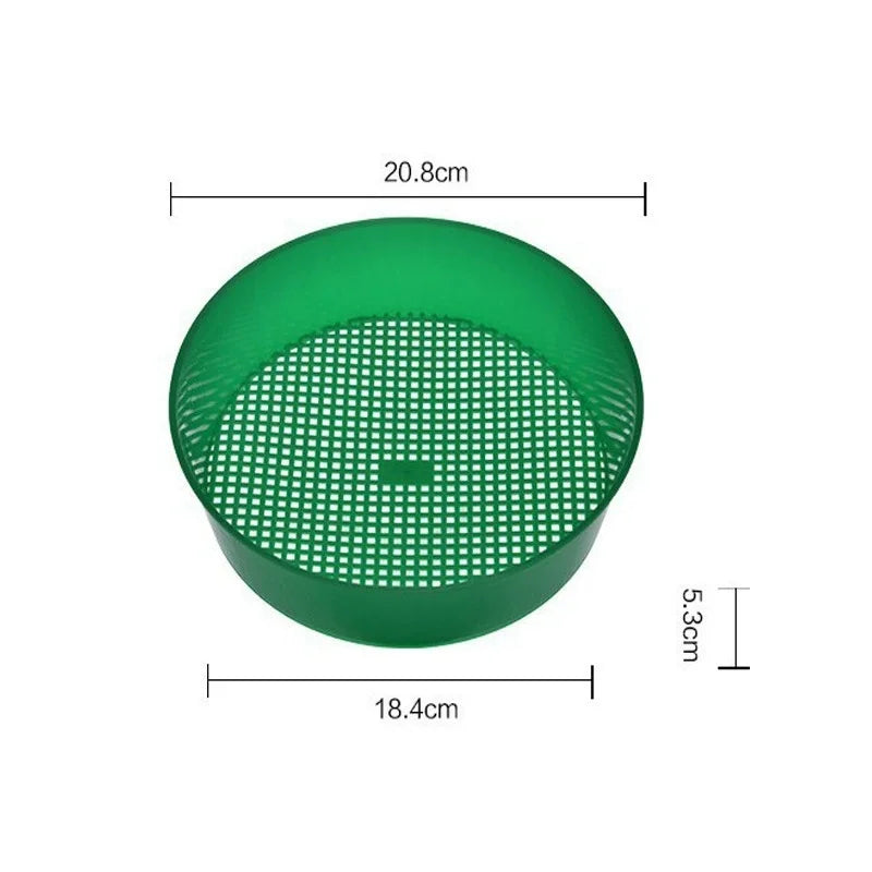 Portable Plastic Soil Sieve – Garden Stone & Seedling Filter Garden Soil Sieve Axl green