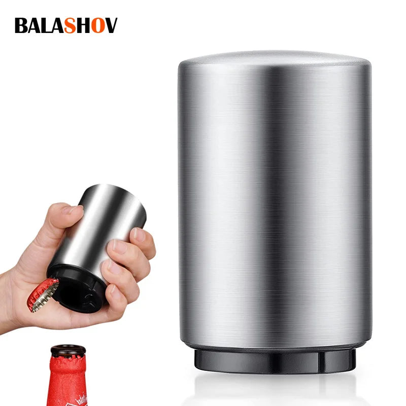 Automatic Push-Down Beer Bottle Opener – Magnetic Stainless Steel Bottle Opener Axl