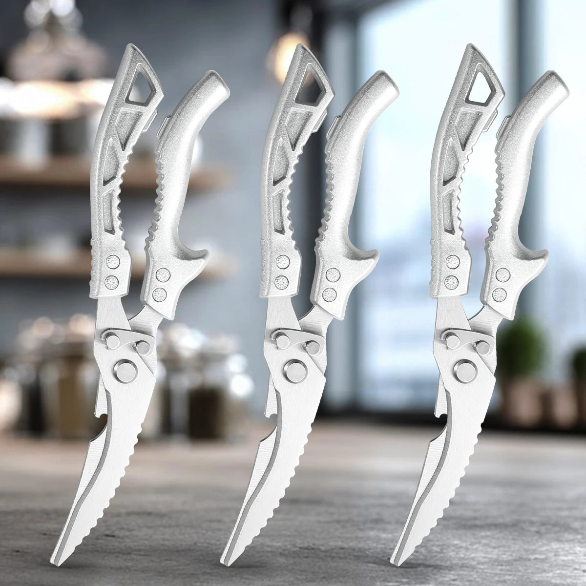 SHENJIU Kitchen Shears – Stainless Steel Poultry Bone Scissors Kitchen Shears Axl 3pcs A
