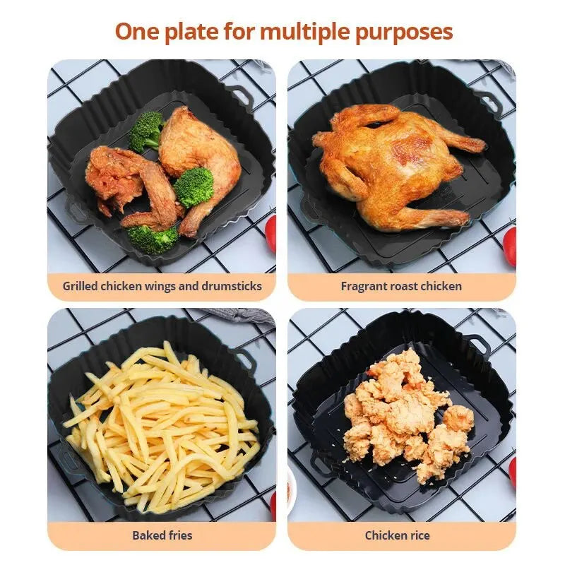 Silicone Air Fryer Liner – Reusable Square Baking Tray Mat Silicone Baking Mat Axl