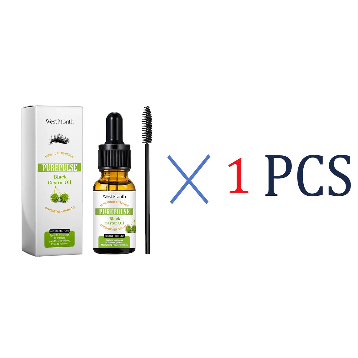 Black Castor Oil Lash & Brow Serum – Thickening Growth Oil 10ml Lash & Brow Serum Axl 1 Pcs