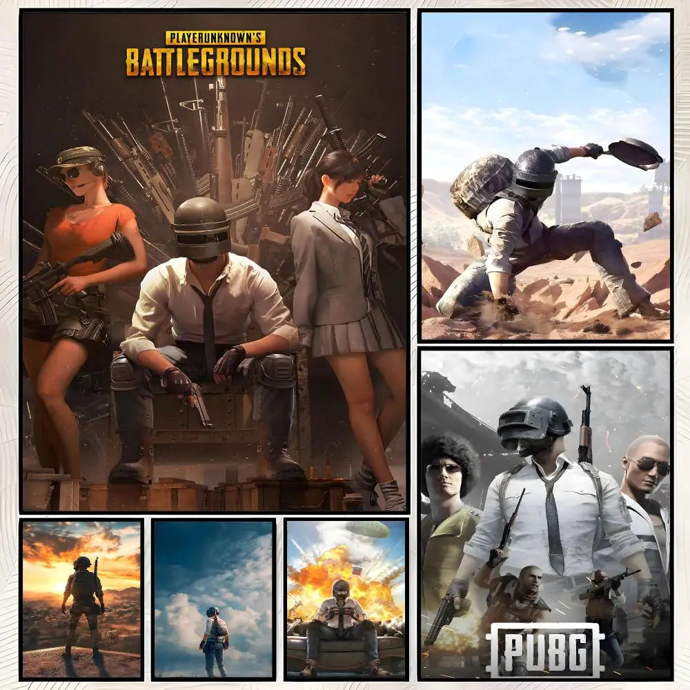 PUBG Battlegrounds HD Wall Poster | Self-Stick Waterproof Art Gaming Wall Poster Axl
