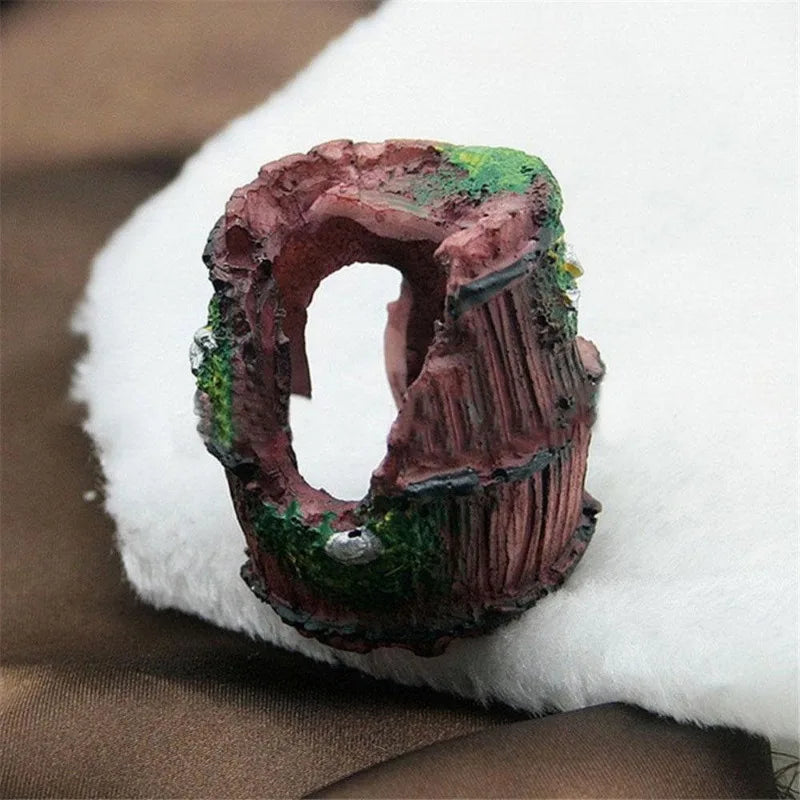 Aquarium Resin Barrel Cave Ornament – Fish Tank Decoration Aquarium Ornament Axl