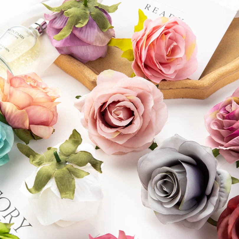 Artificial Silk Roses 10 Pcs – Wedding Bouquet & Home Décor Artificial Silk Flowers Axl