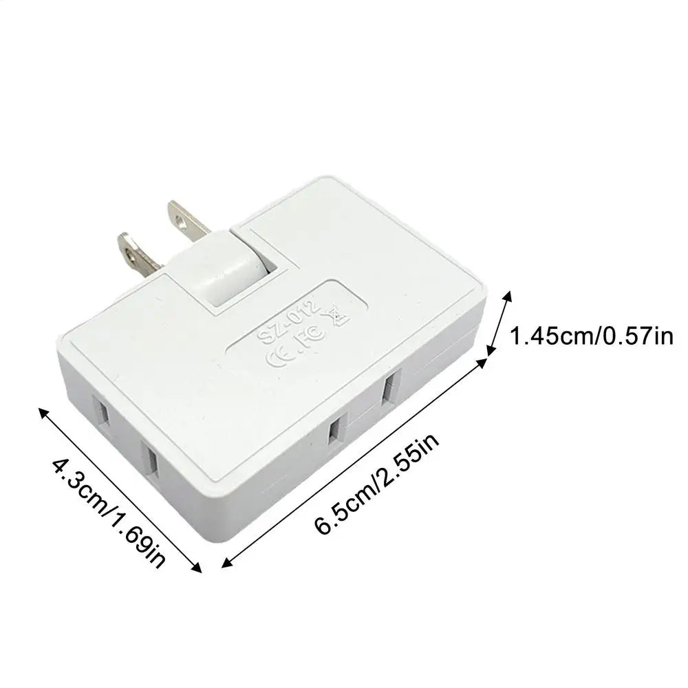 3-Way Flat Wall Outlet Extender – Fire-Resistant Plug Adapter Wall Outlet Extender Axl As picture