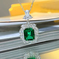 Huitan Green Cubic Zirconia Pendant Necklace | Women's Jewelry Pendant Necklace Axl XL1068 45cm
