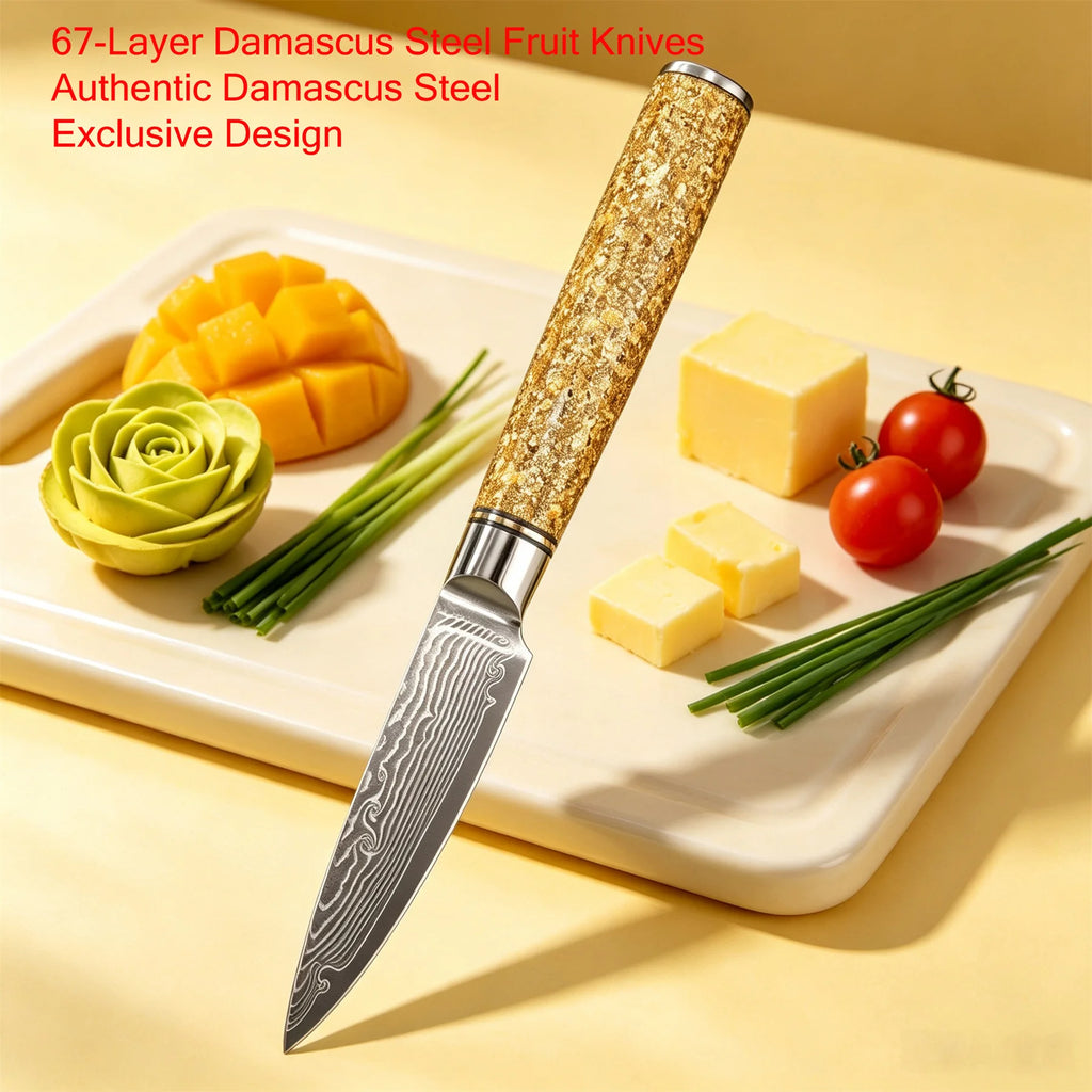 Damascus Steel 67-Layer Paring Knife – Sharp Chef Kitchen Tool Damascus Paring Knife Axl