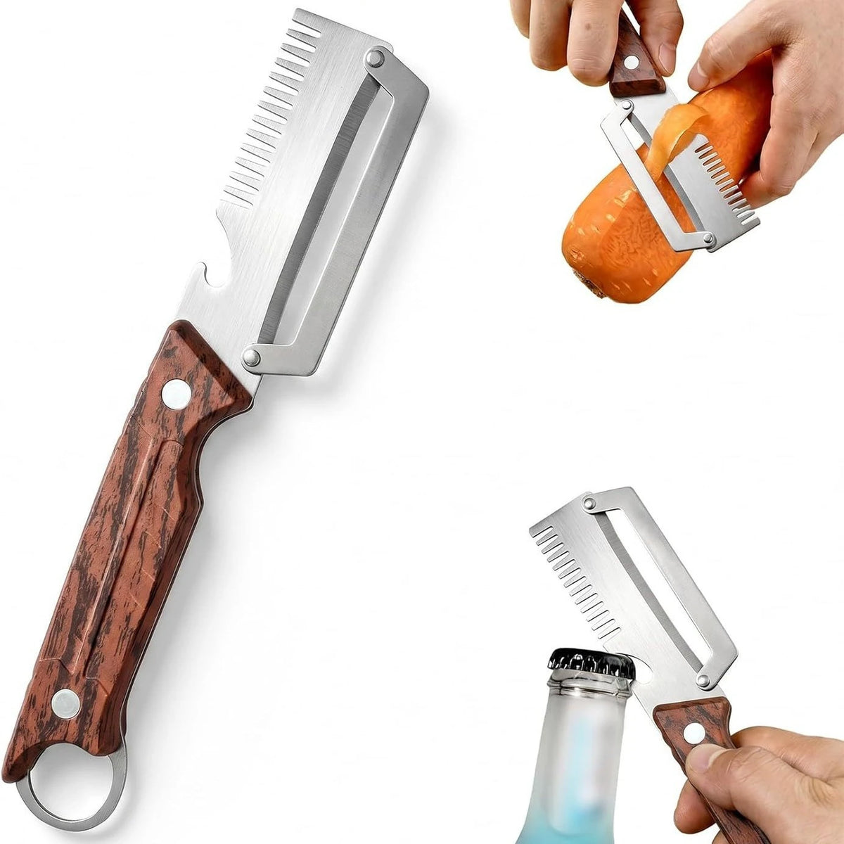 2-Pack Vegetable Peeler – Stainless Steel & Wooden Handle Vegetable Peeler Set Axl