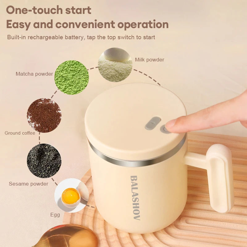 BALASHOV 400ml Electric Self-Stirring Coffee Mug | Auto Mix Cup Self-Stirring Mug Axl