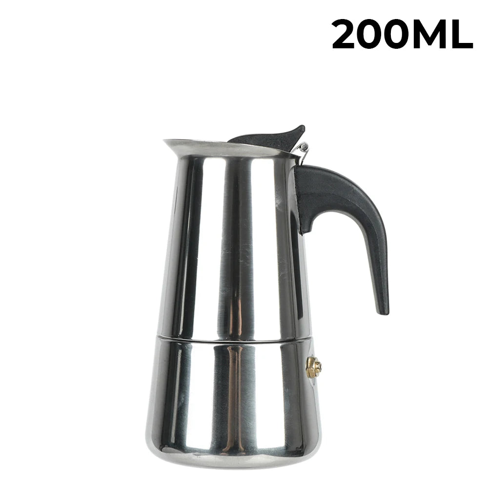 Stainless Steel Moka Pot – Stovetop Espresso Maker 2–9 Cup Moka Pot Axl 200ml