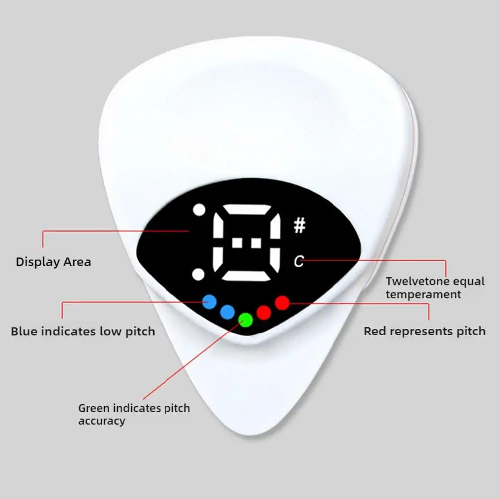 2-in-1 Guitar Pick Tuner – 12-Tone Pitch Calibrator Guitar Pick Tuner Axl