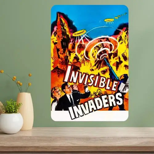 Invisible Invaders Classic Movie Metal Poster Sign | Retro Wall Art Metal Wall Sign Axl aluminum sign aluminum 14x20cm