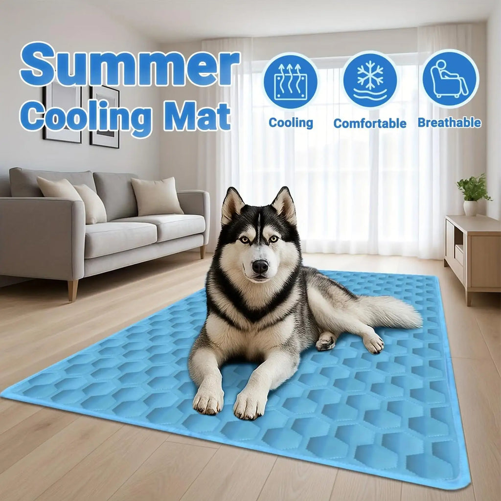 Pet Cooling Mat for Dogs & Cats – Ice Silk Summer Sleep Pad Pet Cooling Mat Axl