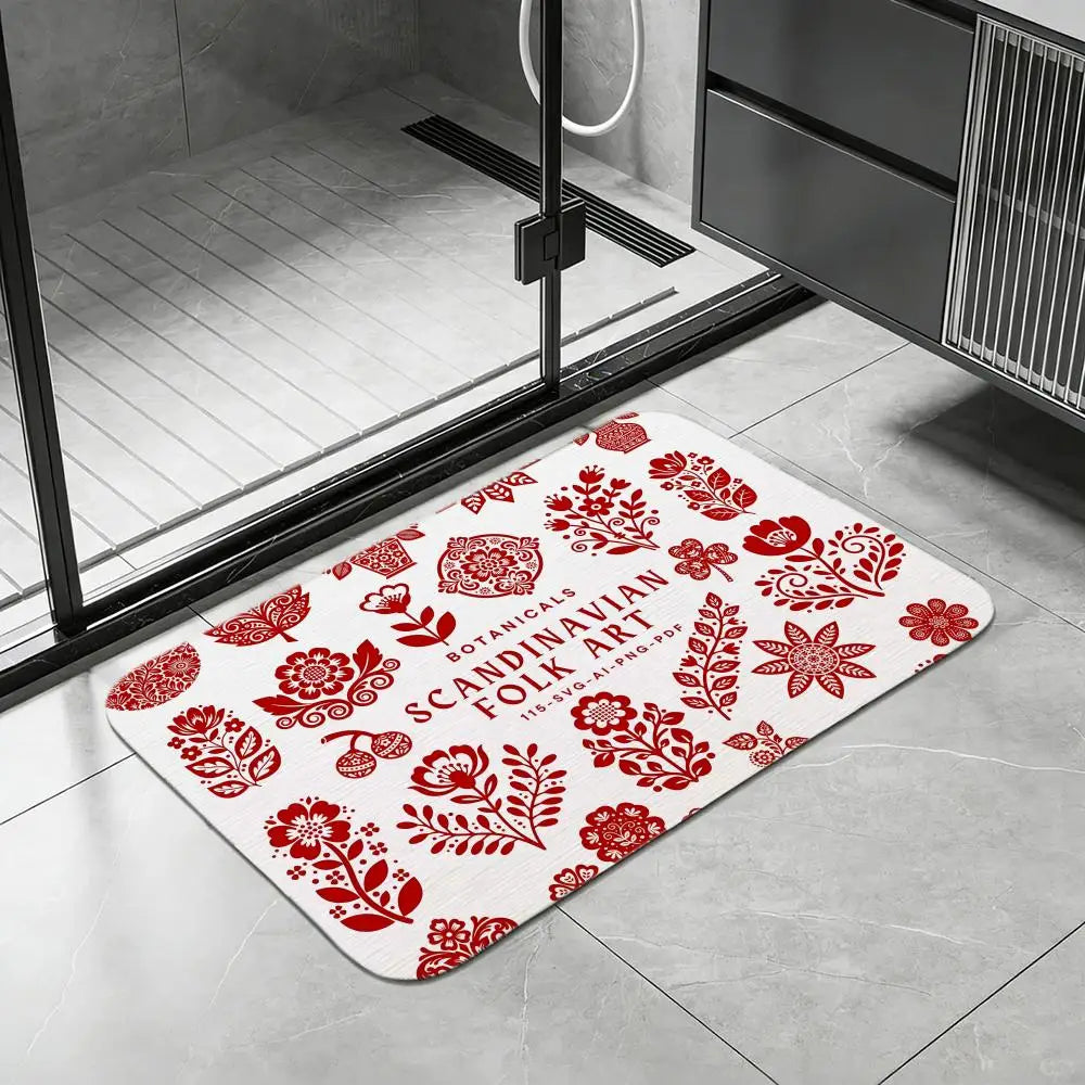 Swedish Dala Diatomite Bath Mat – Quick-Dry Non-Slip Floor Mat Diatomite Bath Mat Axl White5 50x80cm