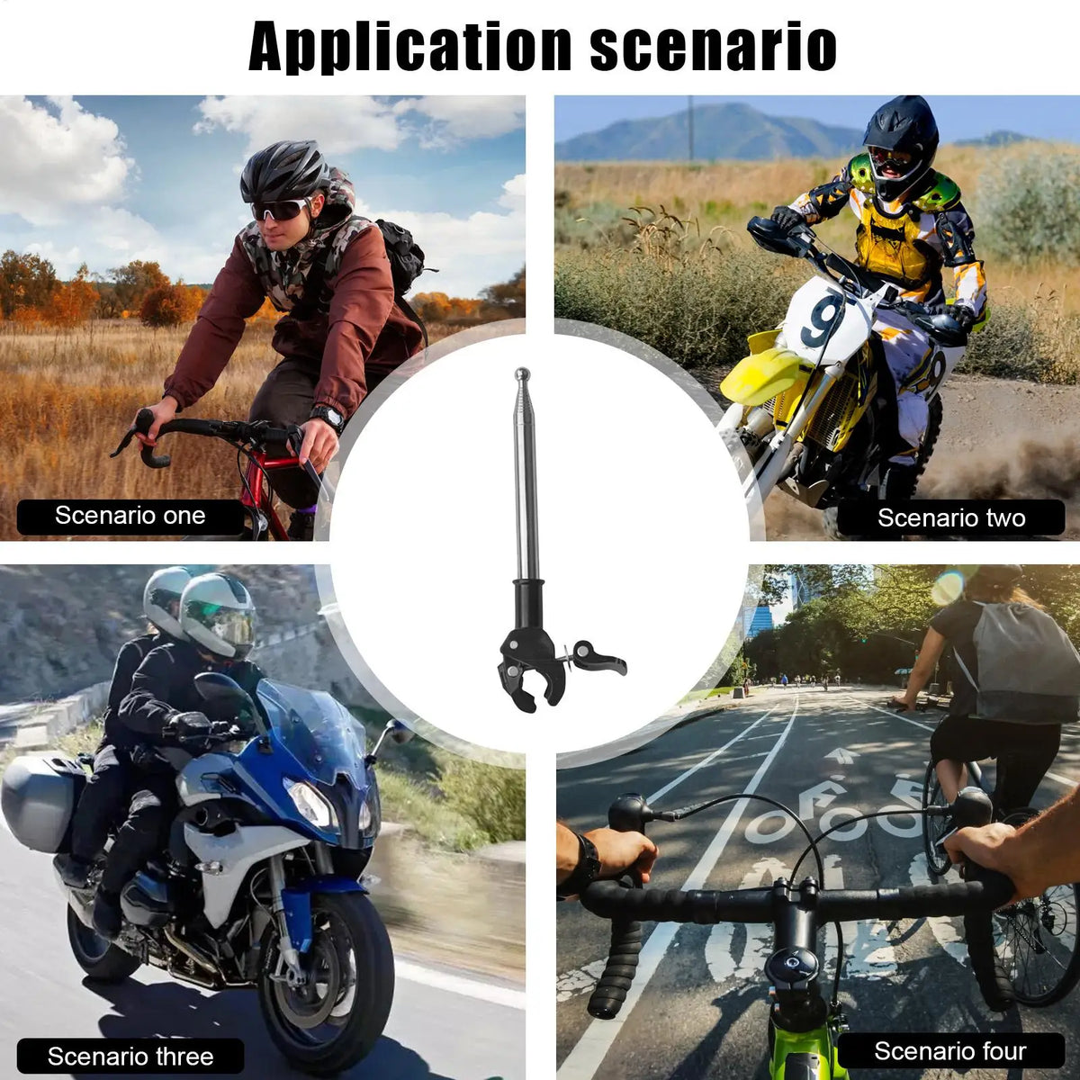 Telescopic Motorcycle & Bicycle Flag Pole Holder | Stainless Steel Bicycle Flag Pole Axl