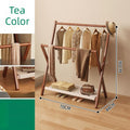 Folding Bamboo Coat Rack – Freestanding Floor Clothes Hanger Folding Coat Rack Axl Bamboo-Tea-70CM