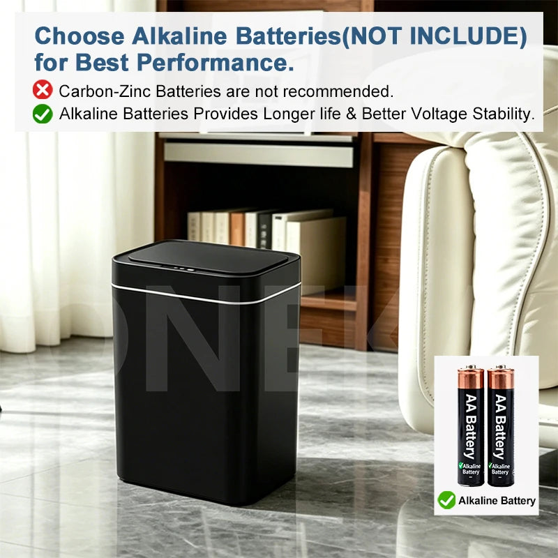 16L Smart Sensor Trash Can – Touchless Bathroom Waste Bin Sensor Trash Can Axl