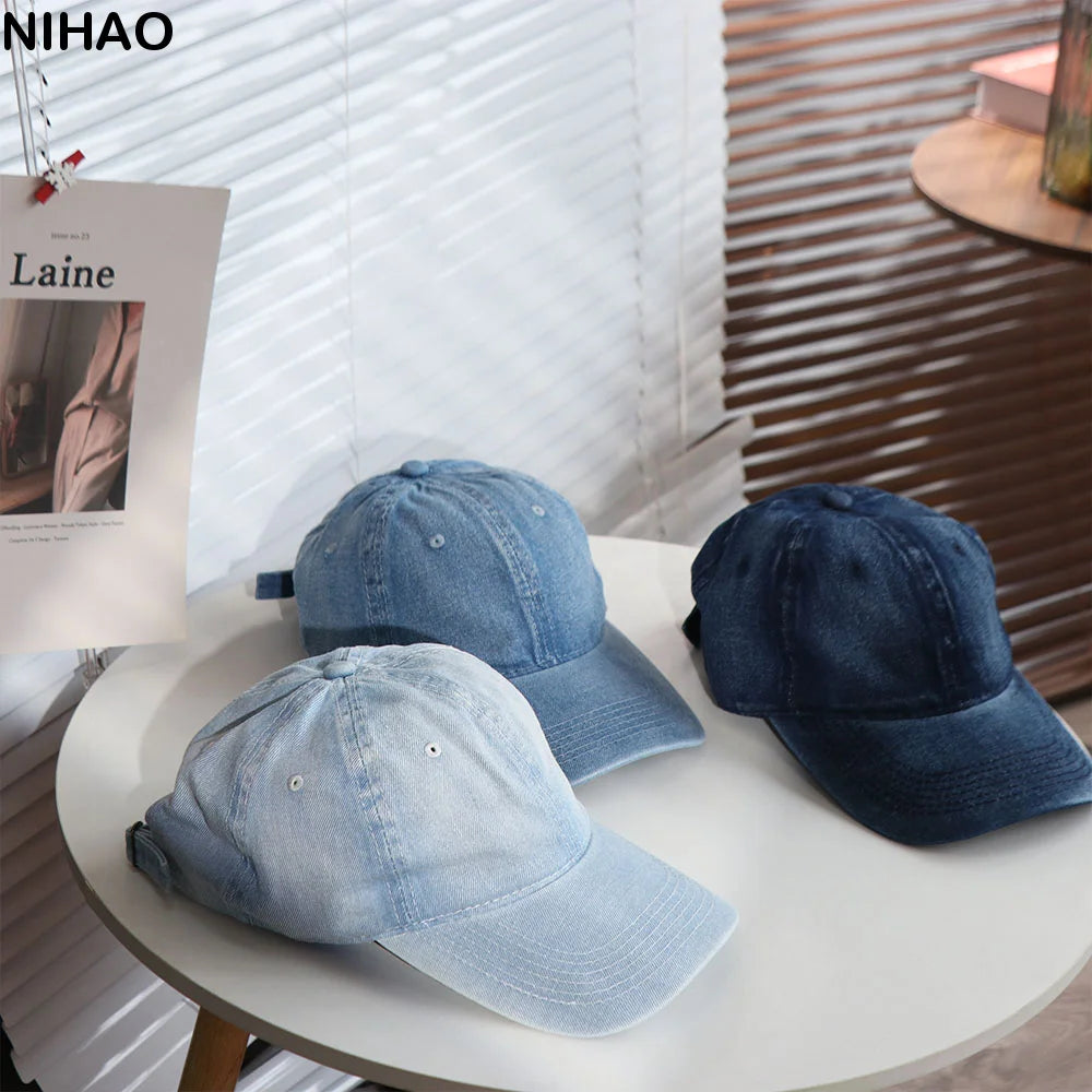 Adjustable Denim Baseball Cap | Korean Snapback Sun Hat Snapback Baseball Cap Axl