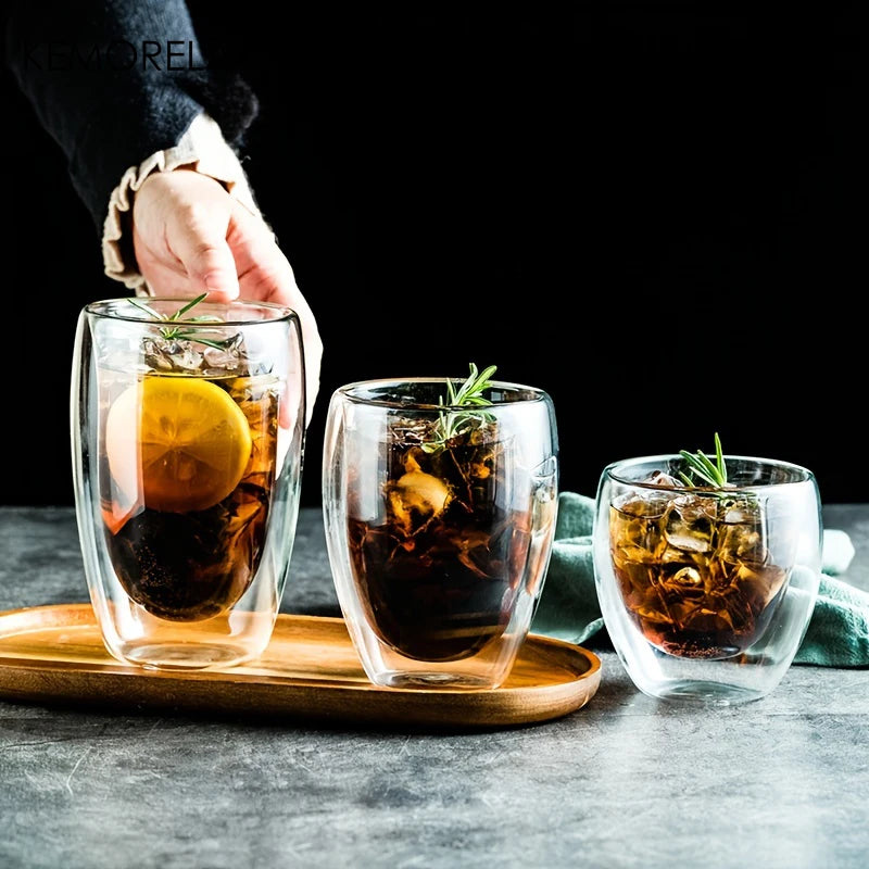 Double Wall Glass Cup – Heat-Resistant Coffee & Tea Drinkware Double Wall Glass Axl