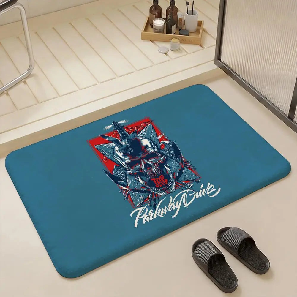 Parkway Drive Band Flannel Floor Mat – Non-Slip Indoor Rug Flannel Floor Mat Axl