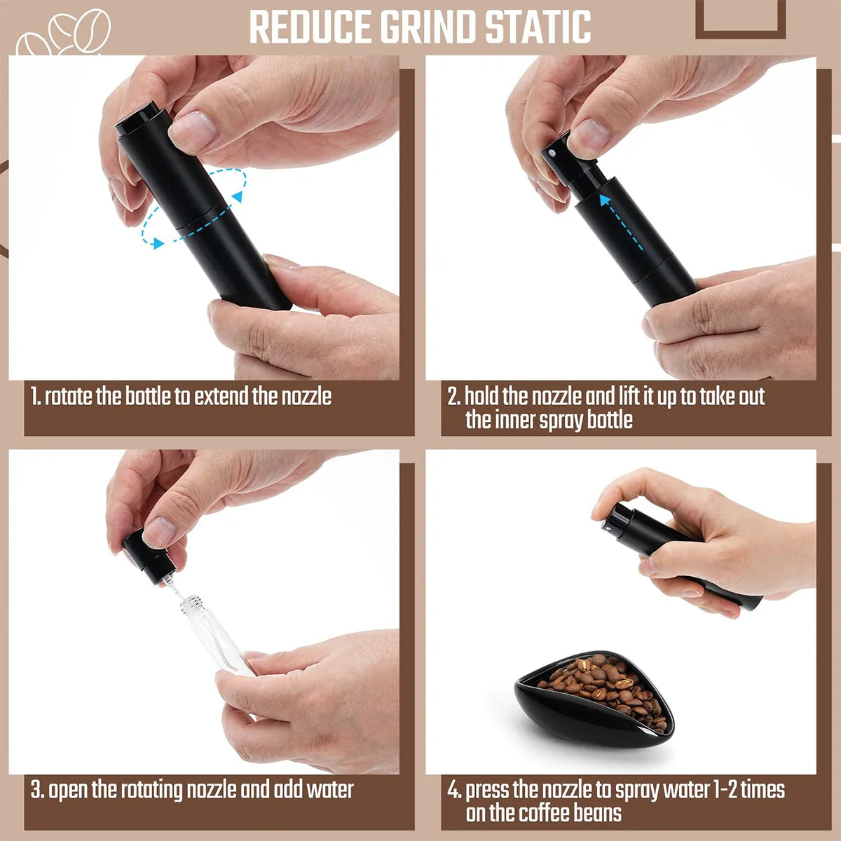 Ceramic Coffee Dosing Cup & Spoon Set – Anti-Static Tray Coffee Dosing Set Axl