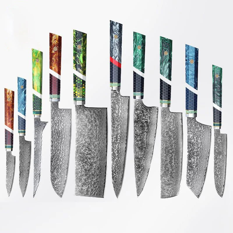 Damascus Steel Chef Knife – Japanese Kitchen Knife Wood Handle Damascus Chef Knife Axl