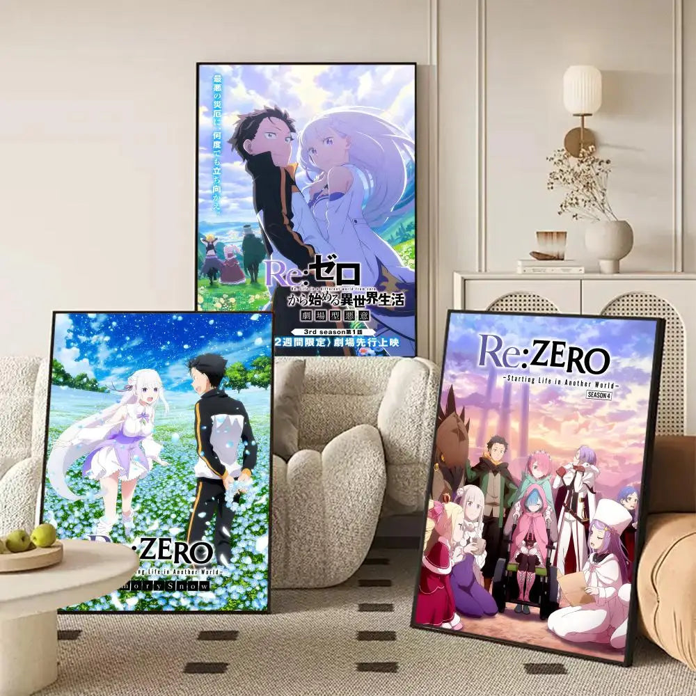 Re:Zero Anime Self-Adhesive Wall Poster Sticker | Home Decor Anime Wall Poster Axl