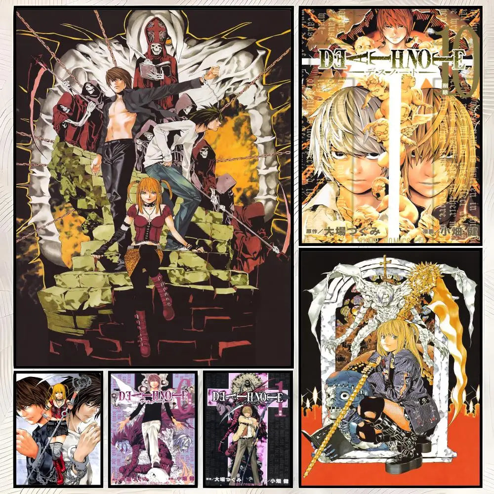 Death Note Anime Poster – Self-Stick HD PVC Waterproof Wall Art Anime Wall Poster Axl