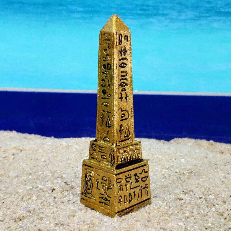 Mini Egyptian Obelisk Statue – Antique Resin Figurine Decor Decorative Figurine Axl