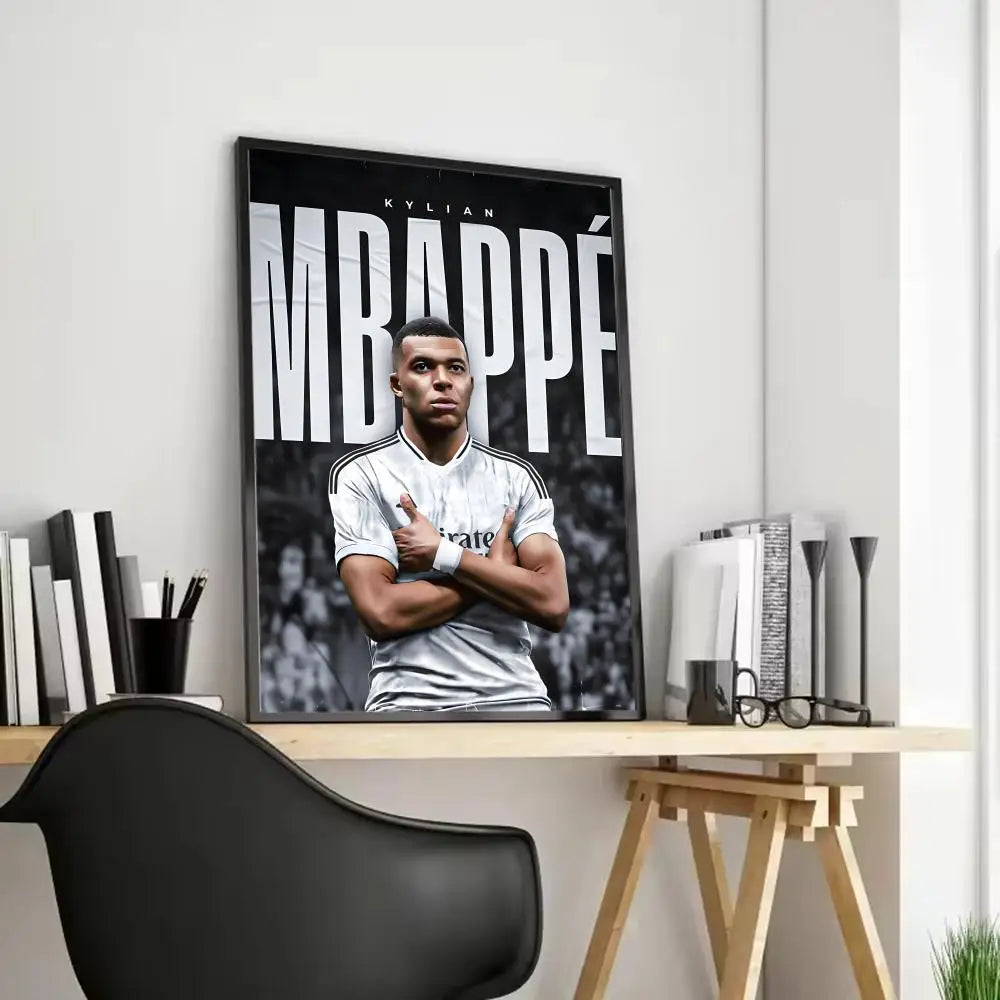 Mbappe Football Canvas Poster | Frameless Wall Art Decor Canvas Wall Art Axl Black2 15X20cmFrameless