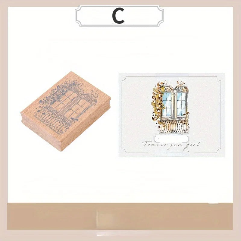 Wooden Rubber Stamp – Journal & Card Lover Seal | Nature Motifs Decorative Rubber Stamp Axl C