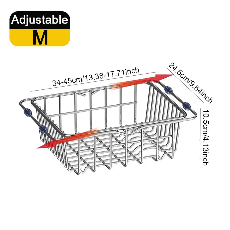 Expandable Stainless Steel Sink Drain Basket & Dish Rack Sink Drain Basket Axl M