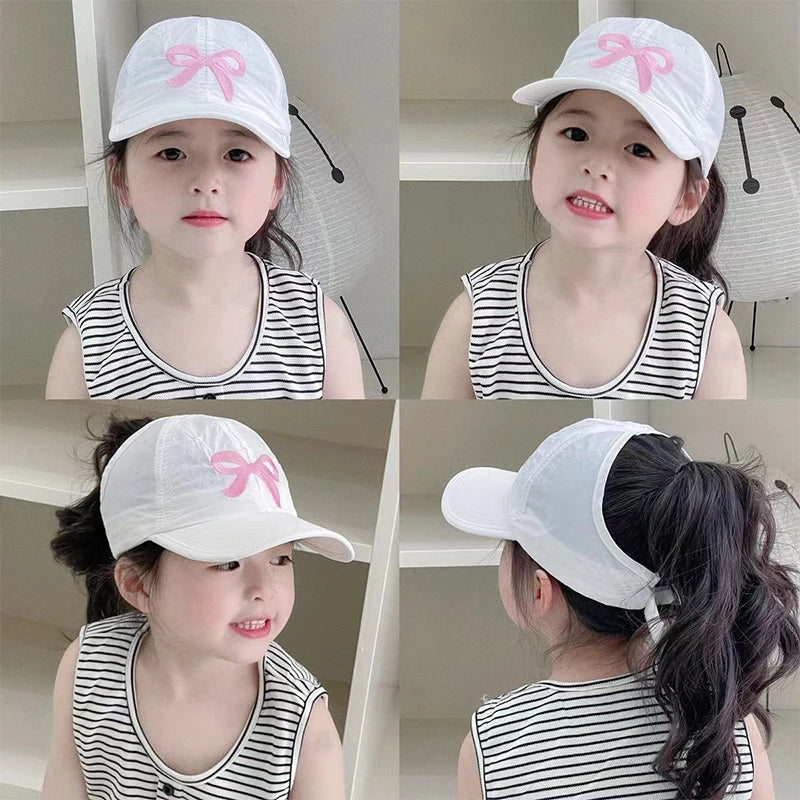 Kids Summer Sun Visor Cap – Bow Ponytail Baseball Hat Ages 2–8 Kids Sun Visor Cap Axl